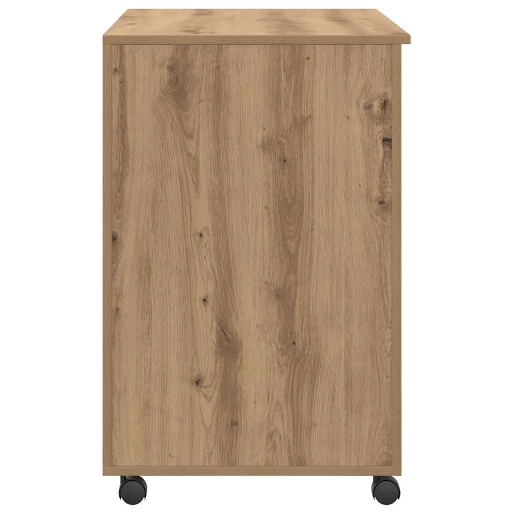 Stůl Na Kolečkách Artisanový Dub Kompozitní Dřevo