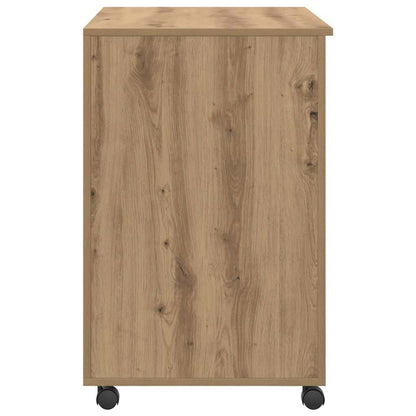 Stůl Na Kolečkách Artisanový Dub Kompozitní Dřevo