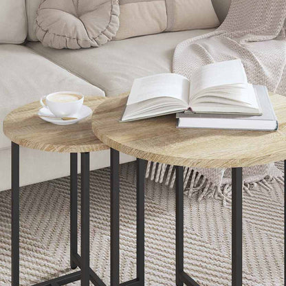 Sada Odkládacích Stolků 2 Pcs Sonoma Dub A Černá