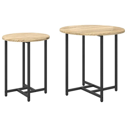 Sada Odkládacích Stolků 2 Pcs Sonoma Dub A Černá