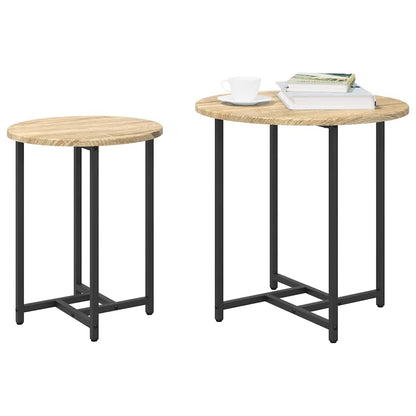 Sada Odkládacích Stolků 2 Pcs Sonoma Dub A Černá