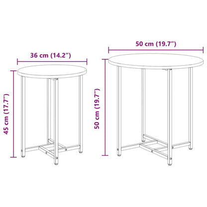 Sada Odkládacích Stolků 2 Pcs Sonoma Dub A Černá