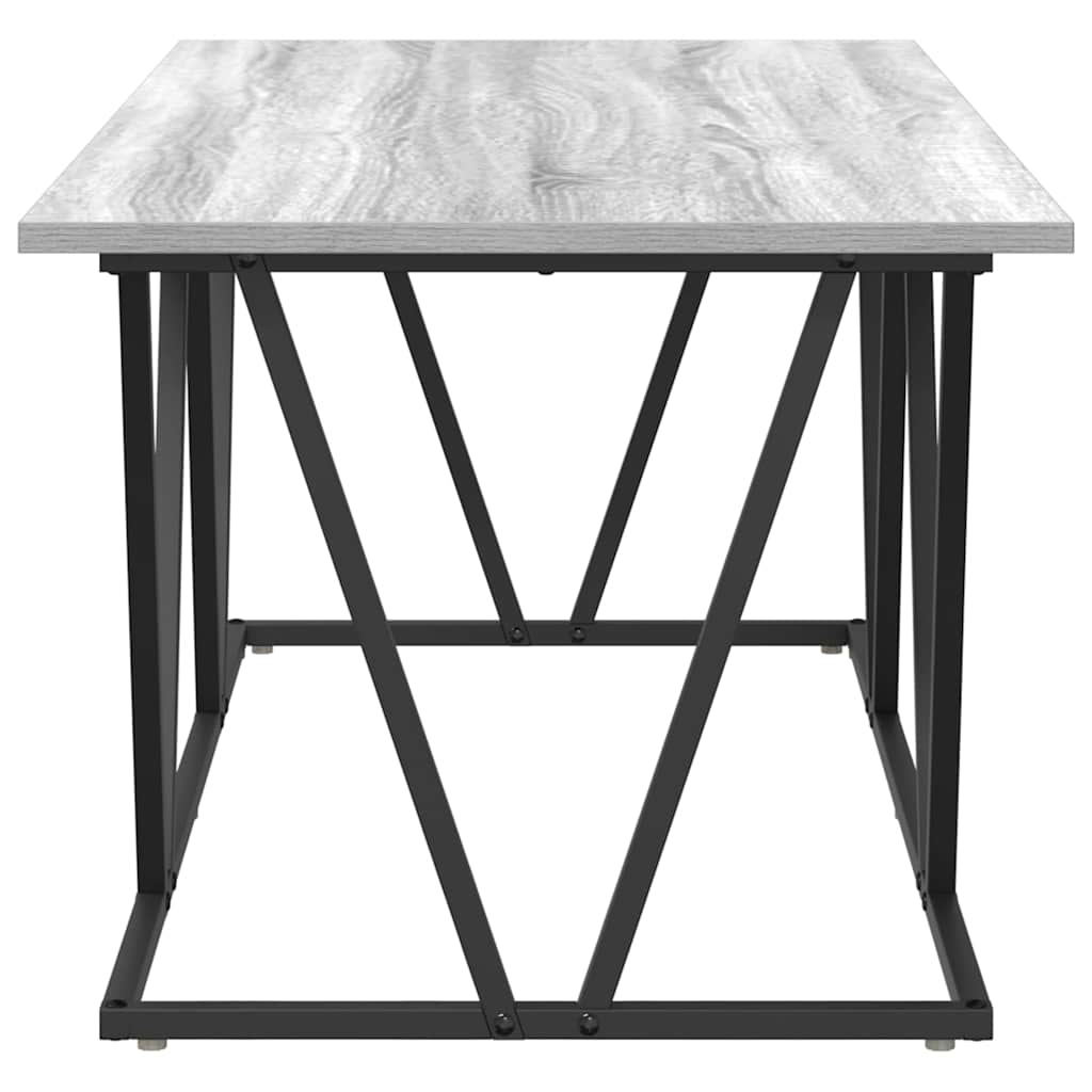 Konferenční Stolek Šedá 100 X 50 X 40 Cm Skládané Dřevo A Kov
