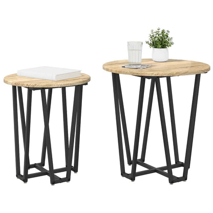 Sada Odkládacích Stolků 2 Pcs Sonoma Dub A Černá