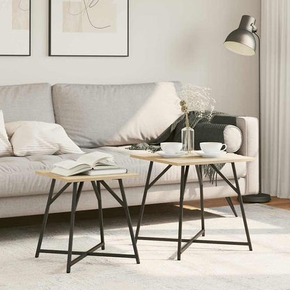 Sada Odkládacích Stolků 2 Pcs Sonoma Dub A Černá