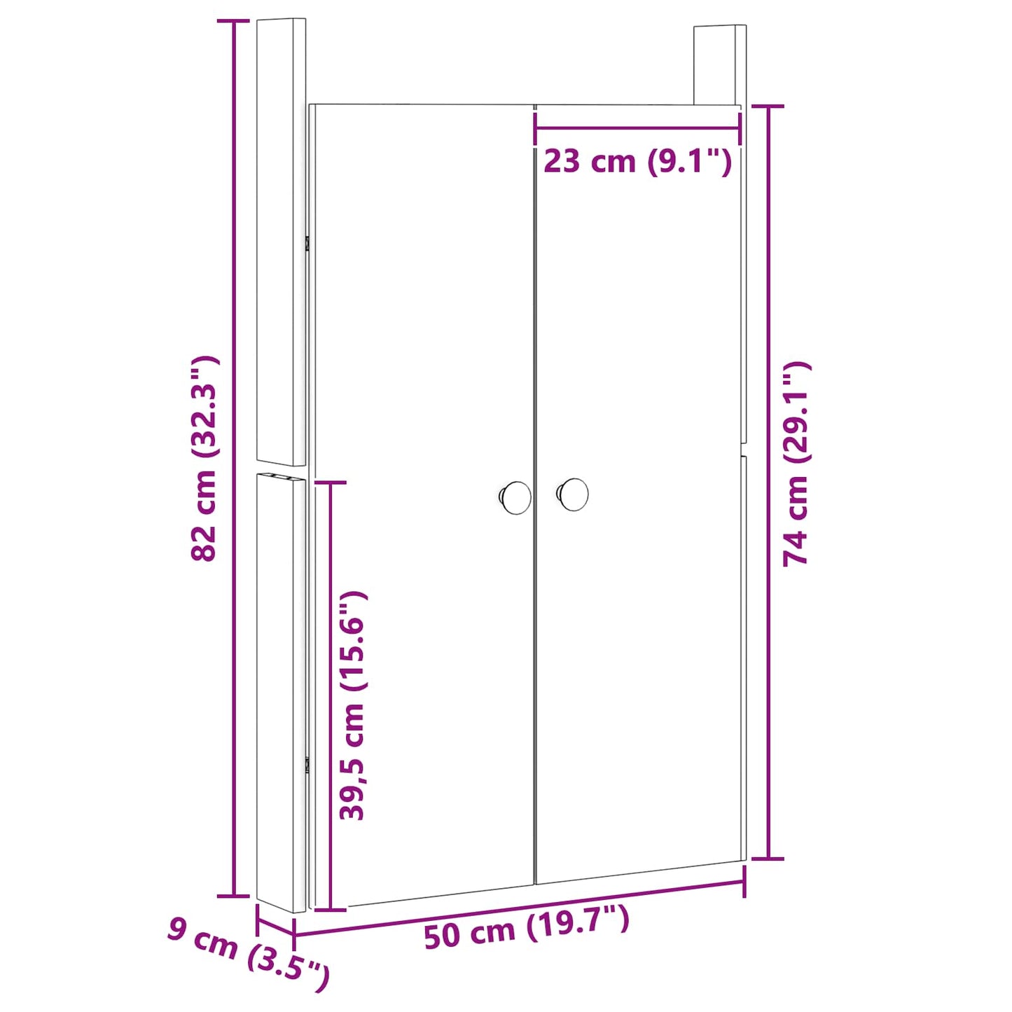 Kuchyňské Dveře Meppel 2 Pcs Bílá 50 X 9 X 82 Cm