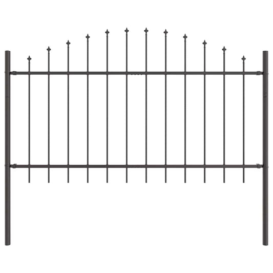 Zahradní Plot Woerden 170 X 140 Cm Práškově Lakovaná Ocel Šedá