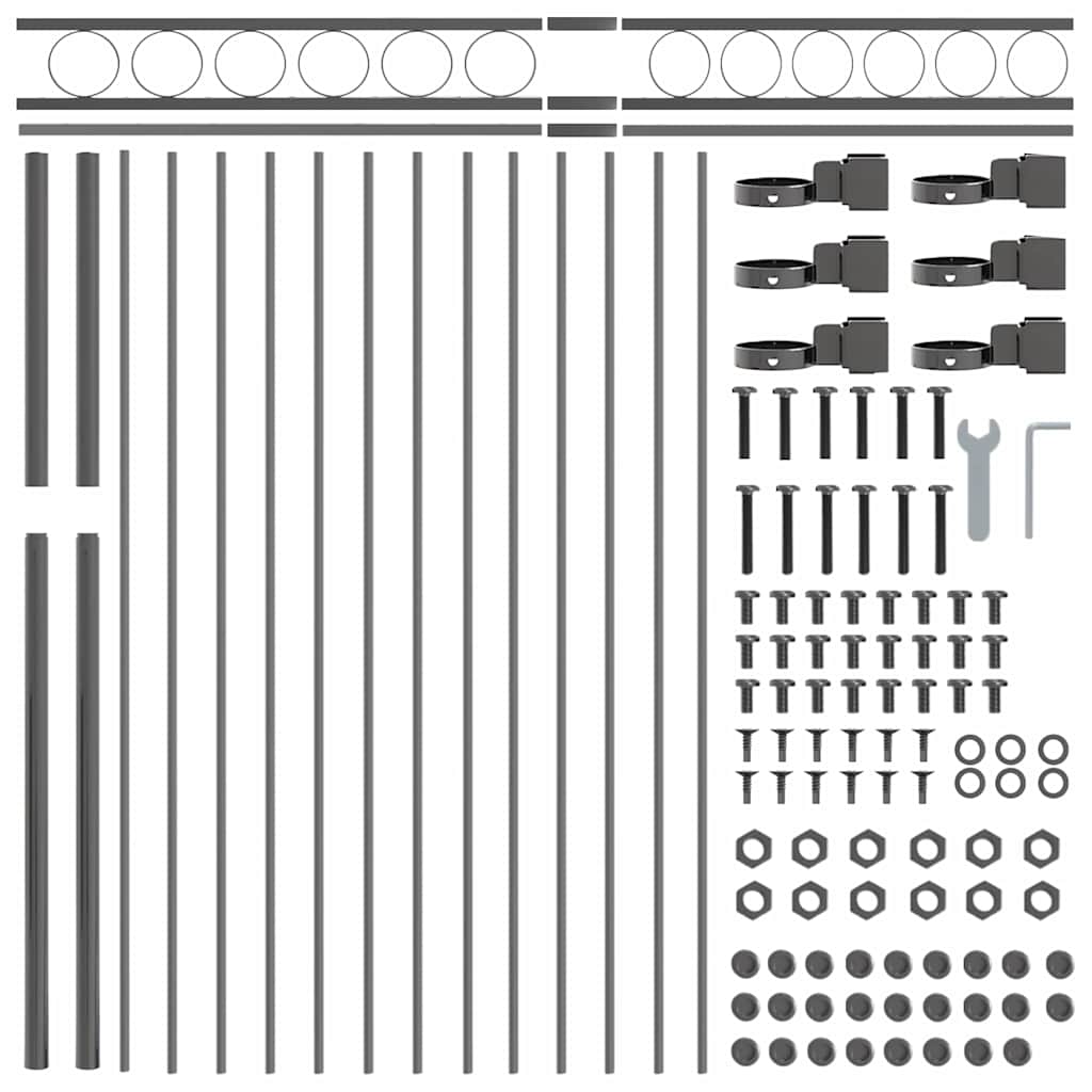 Prvek Plotu Assen 170 X 150 Cm Ocel Šedá