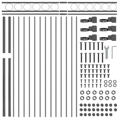 Prvek Plotu Assen 170 X 150 Cm Ocel Šedá