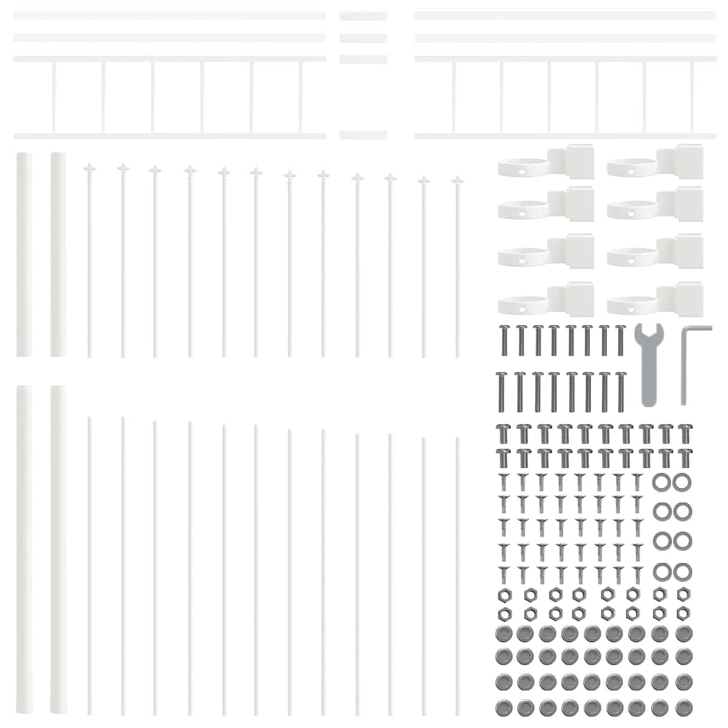 Zahradní Plot Woerden 170 X 225 Cm Práškově Lakovaná Ocel Bílá
