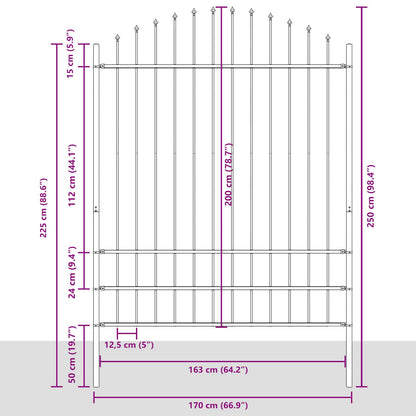 Zahradní Plot Woerden 170 X 225 Cm Práškově Lakovaná Ocel Bílá