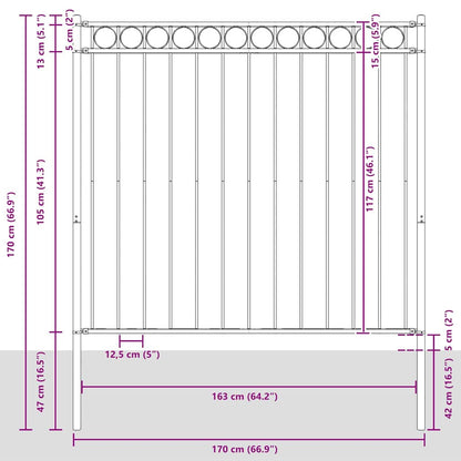 Prvek Plotu Assen 170 X 170 Cm Ocel Bílá