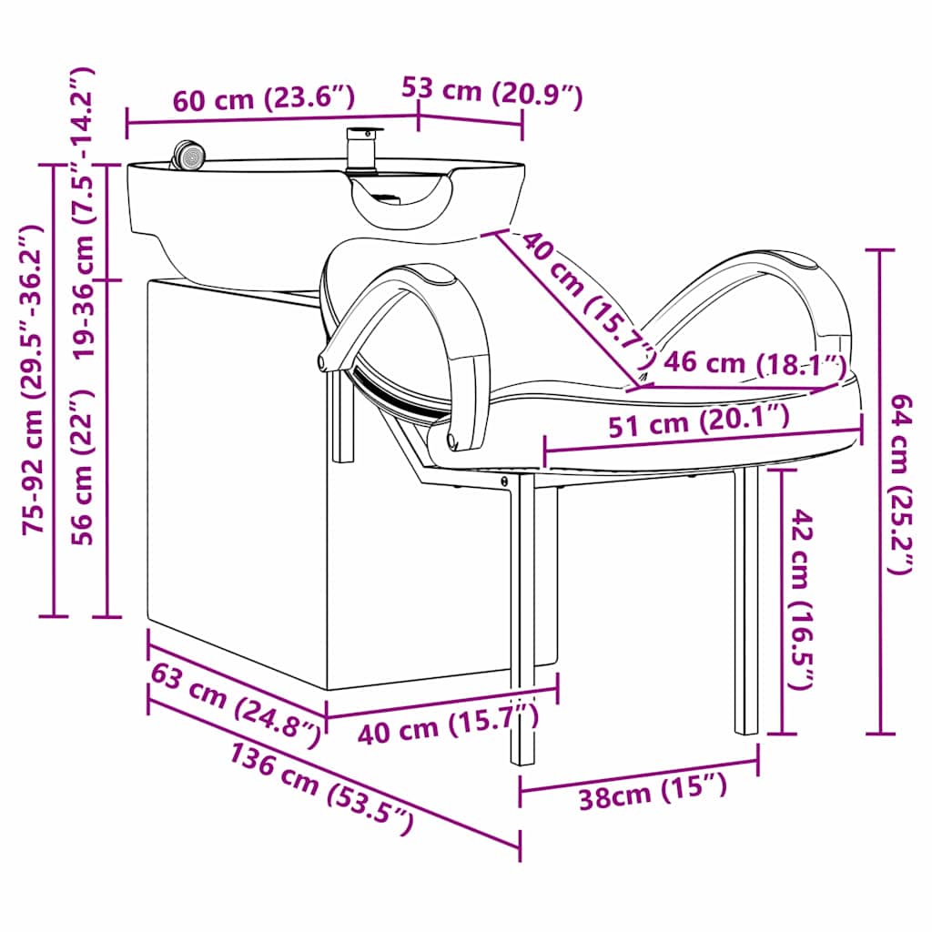 Křeslo Na Šampon 136 X 60 X 92 Cm Plast