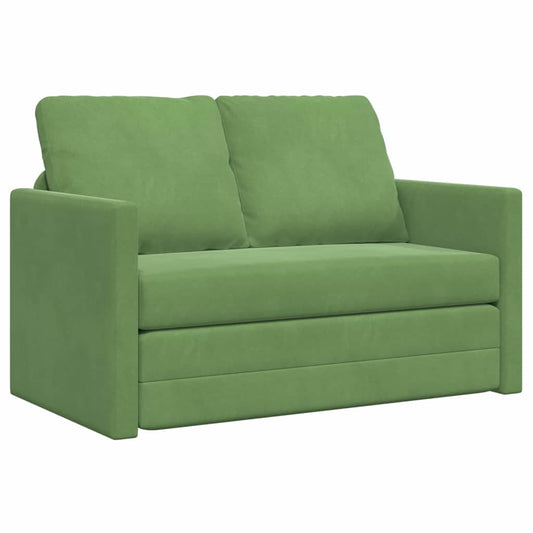 Pohovka Na Spaní Světlá Zelená 204 X 122 X 60 Cm Samet