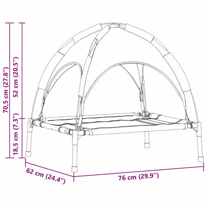 Psí Postel Hnědá 76 X 62 X 70,5 Cm Ocel