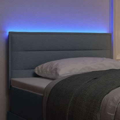 Led Hlavová Deska S Led Pásky S Čelo Světle Šedá 100 Cm Textil