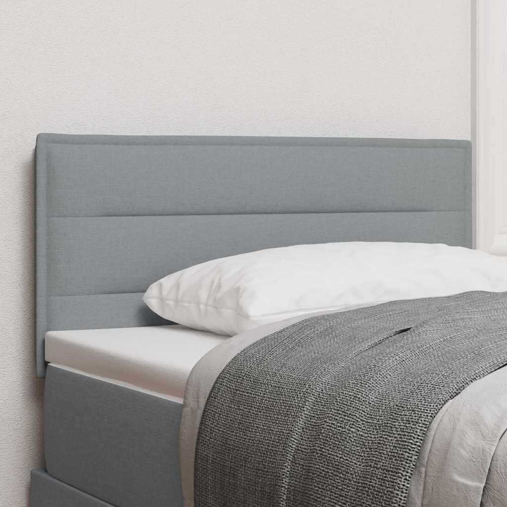 Led Hlavová Deska S Led Pásky S Čelo Světle Šedá 100 Cm Textil