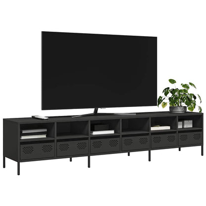 Tv Skříňka Černá 68 X 39 X 43,5 Cm Ocel Válcovaná Za Studena