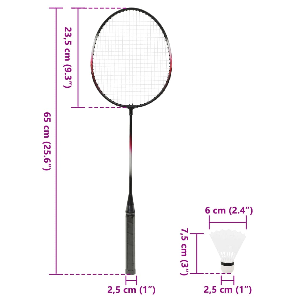 Badmintonová Sada Se 2 Raketami, Sítí A Kufrem 292X30X152 Cm