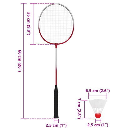Badmintonová Sada Se 4 Raketami A Sítí 620 X 151 Cm