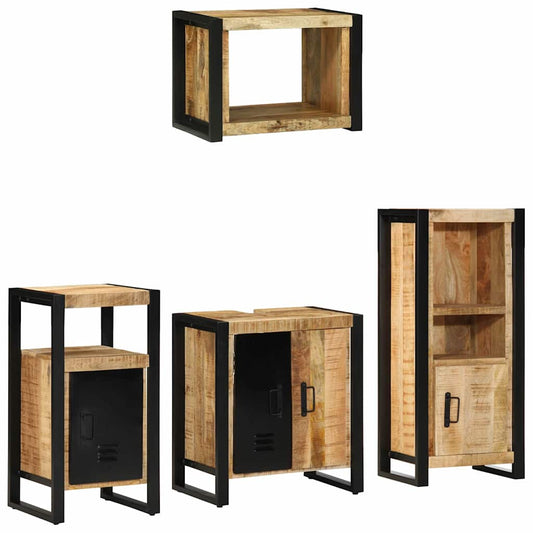 Sada Koupelnového Nábytku 4 Ks Hnědá A Černá 55 X 35 X 60 Cm