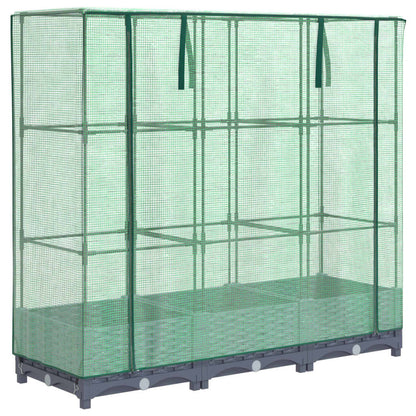 Vyvýšený Záhon Se Skleníkem Ratanový Vzhled