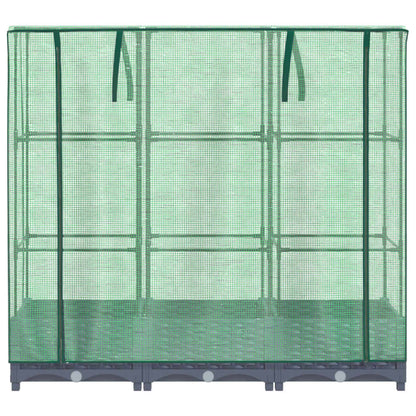 Vyvýšený Záhon Se Skleníkem Ratanový Vzhled