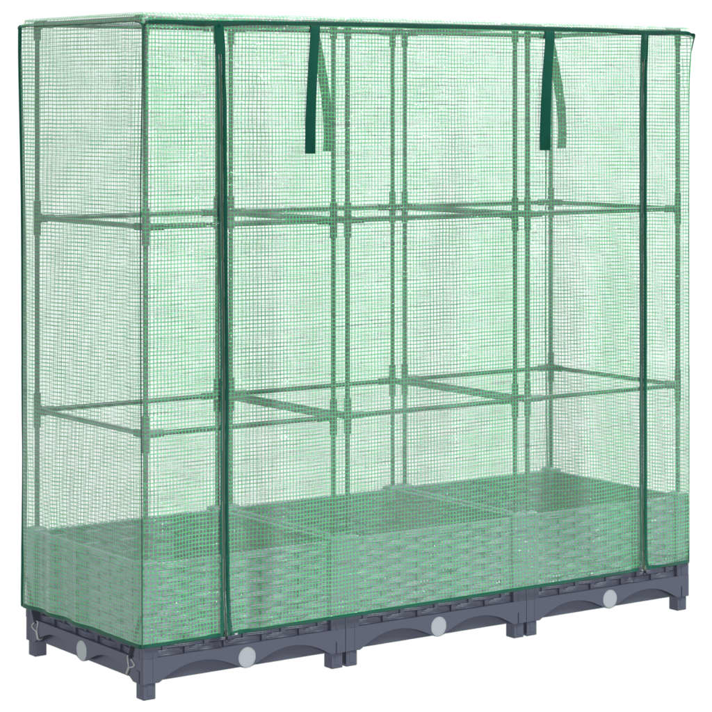 Vyvýšený Záhon Se Skleníkem Ratanový Vzhled