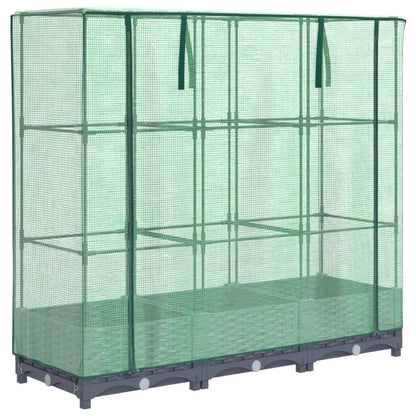 Vyvýšený Záhon Se Skleníkem Ratanový Vzhled