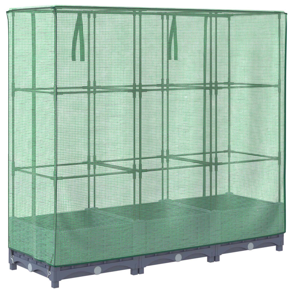 Vyvýšený Záhon Se Skleníkem Ratanový Vzhled