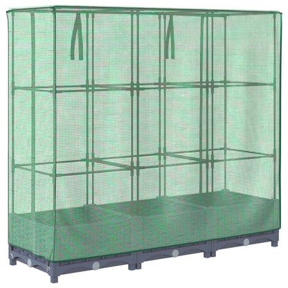 Vyvýšený Záhon Se Skleníkem Ratanový Vzhled