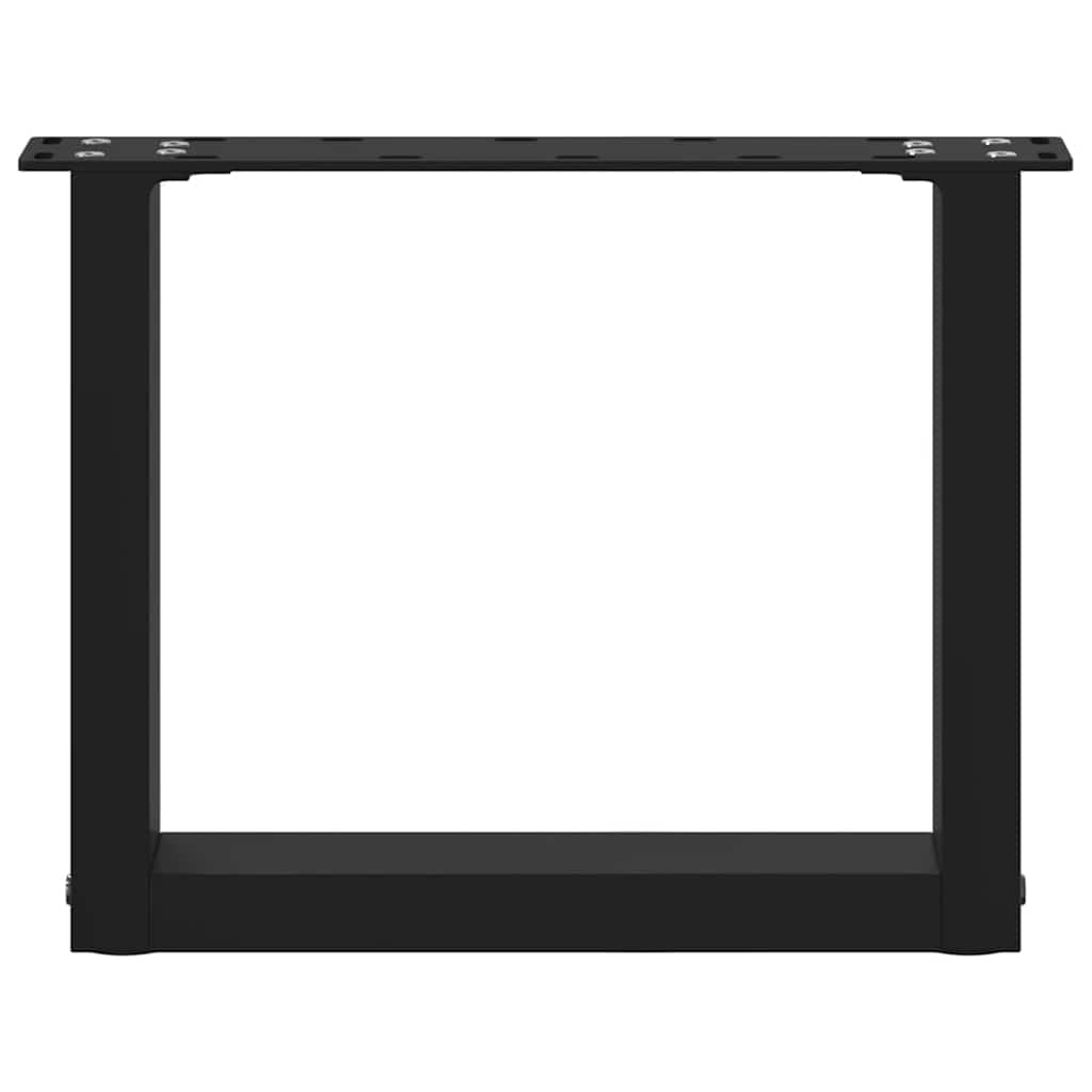 Nohy Konferenčního Stolku Ve Tvaru U, 2 Ks, Černé, 30 X (30-31) Cm, Ocel