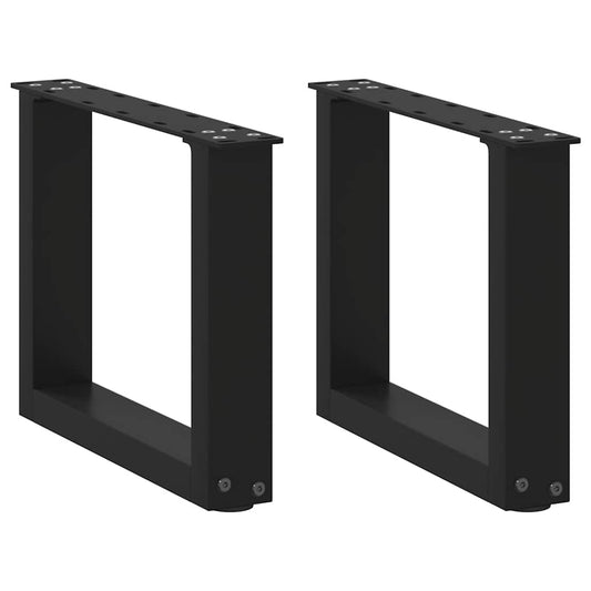 Nohy Konferenčního Stolku Ve Tvaru U, 2 Ks, Černé, 40 X (30-31) Cm, Ocel