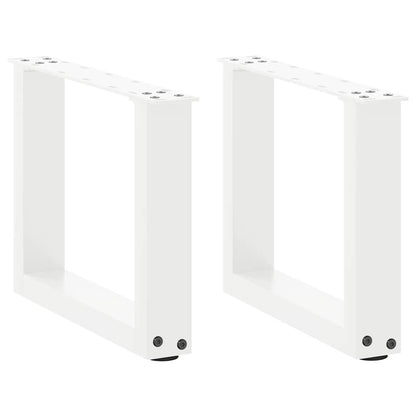 Nohy Jídelního Stolku Ve Tvaru U 2 Ks Bílé Ocel Bílá