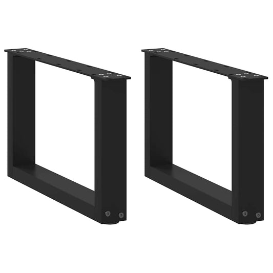 Nohy Konferenčního Stolku Ve Tvaru U, 2 Ks, Černé, 50 X (30-31) Cm, Ocel