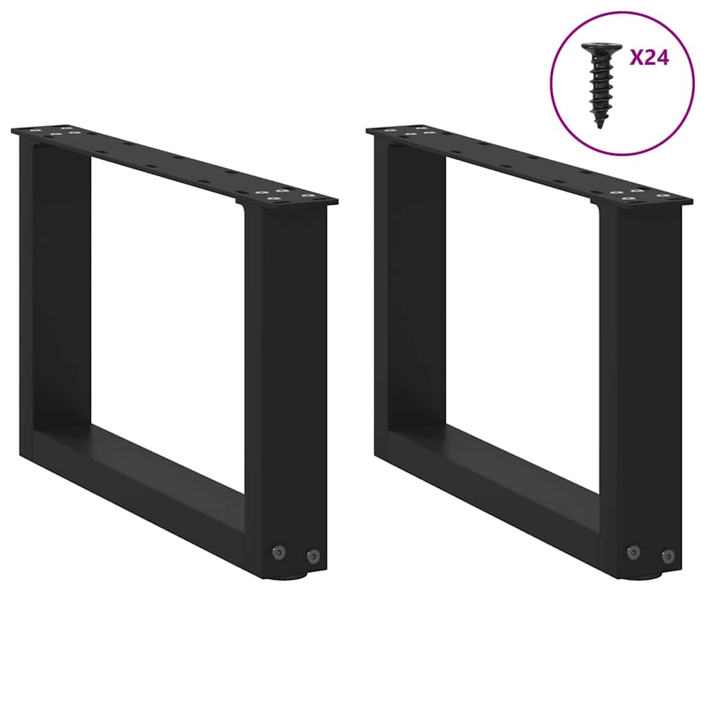 Nohy Konferenčního Stolku Ve Tvaru U, 2 Ks, Černé, 50 X (30-31) Cm, Ocel
