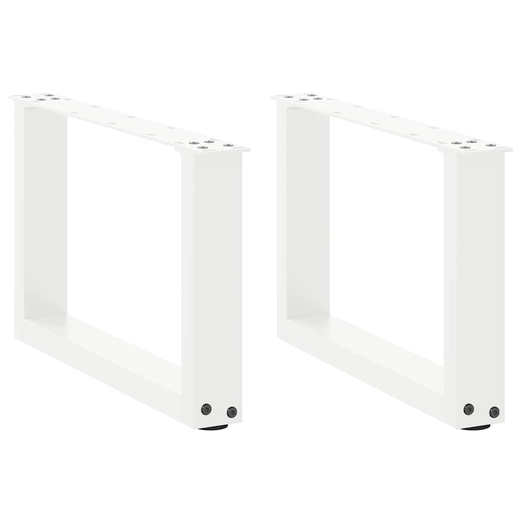 Nohy Jídelního Stolku Ve Tvaru U 2 Ks Bílé Ocel Bílá