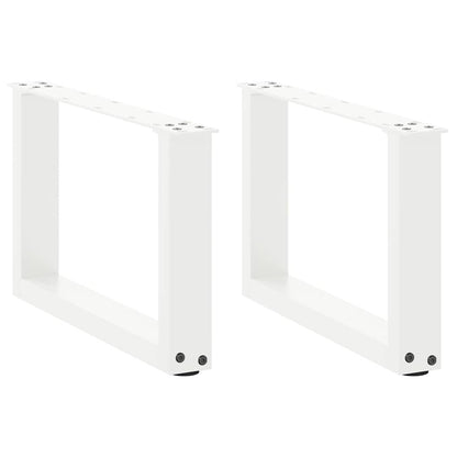 Nohy Jídelního Stolku Ve Tvaru U 2 Ks Bílé Ocel Bílá