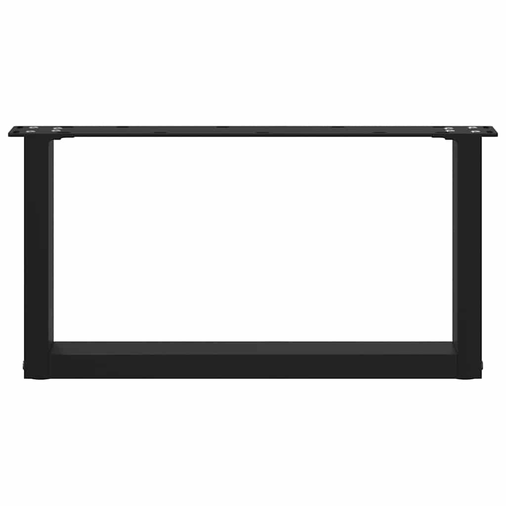 Nohy Konferenčního Stolku Ve Tvaru U, 2 Ks, Černé, 60 X (30-31) Cm, Ocel
