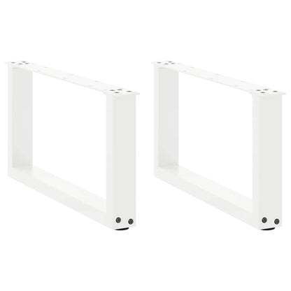 Nohy Jídelního Stolku Ve Tvaru U 2 Ks Bílé Ocel Bílá