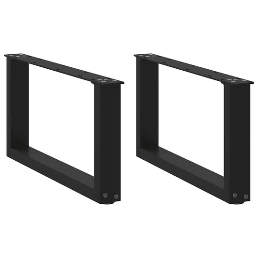 Nohy Konferenčního Stolku Ve Tvaru U, 2 Ks, Černé, 70 X (30-31) Cm, Ocel