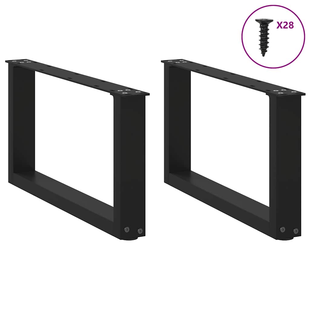 Nohy Konferenčního Stolku Ve Tvaru U, 2 Ks, Černé, 70 X (30-31) Cm, Ocel