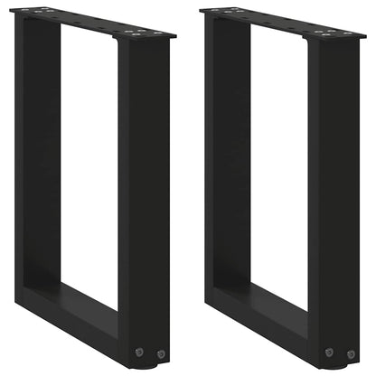 Nohy Konferenčního Stolku Ve Tvaru U, 2 Ks, Černé, 28 X (42-43) Cm, Ocel