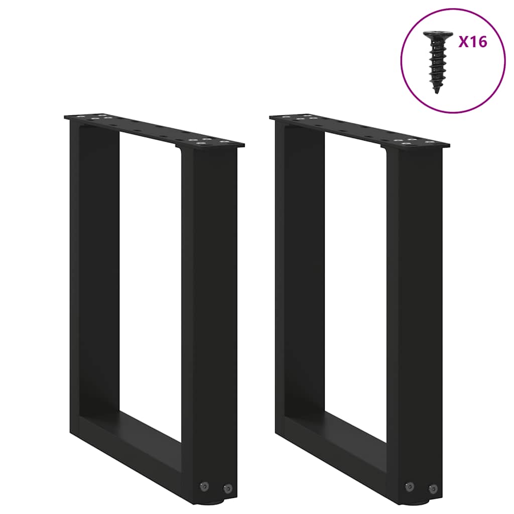 Nohy Konferenčního Stolku Ve Tvaru U, 2 Ks, Černé, 28 X (42-43) Cm, Ocel
