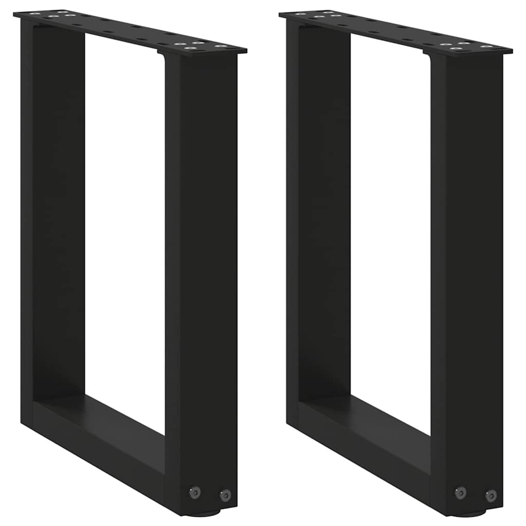 Nohy Konferenčního Stolku Ve Tvaru U, 2 Ks, Černé, 38 X (42-43) Cm, Ocel