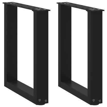Nohy Konferenčního Stolku Ve Tvaru U, 2 Ks, Černé, 38 X (42-43) Cm, Ocel