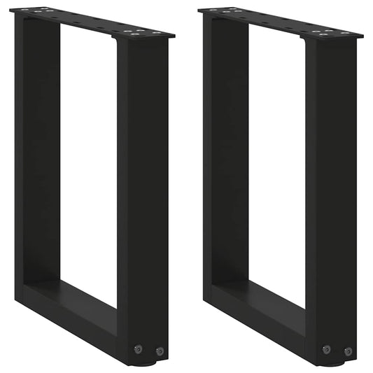 Nohy Konferenčního Stolku Ve Tvaru U, 2 Ks, Černé, 38 X (42-43) Cm, Ocel