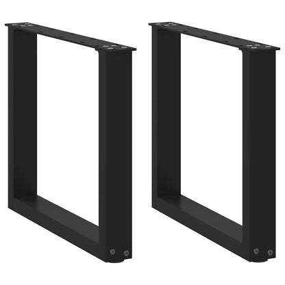 Nohy Konferenčního Stolku Ve Tvaru U, 2 Ks, Černé, 50 X (42-43) Cm, Ocel