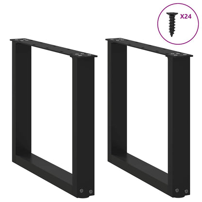 Nohy Konferenčního Stolku Ve Tvaru U, 2 Ks, Černé, 50 X (42-43) Cm, Ocel