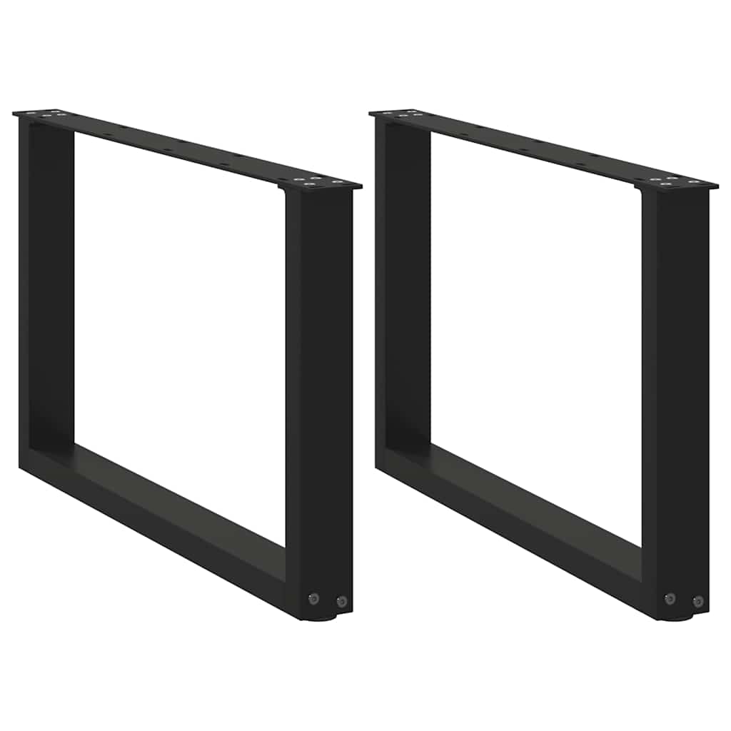 Nohy Konferenčního Stolku Ve Tvaru U, 2 Ks, Černé, 60 X (42-43) Cm, Ocel
